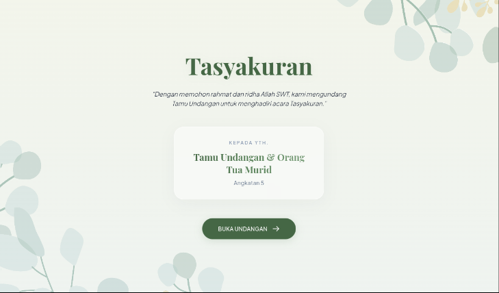 Website Undangan Tasyakuran